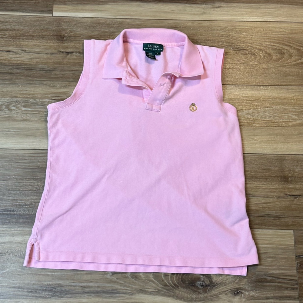 Ralph Lauren Sleeveless Polo with Gold Emblem